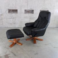 Söderbergs, Leder Relaxsessel mit Hocker, Schweden