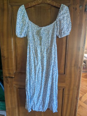 Faithfull The Brand Blue and White Dress