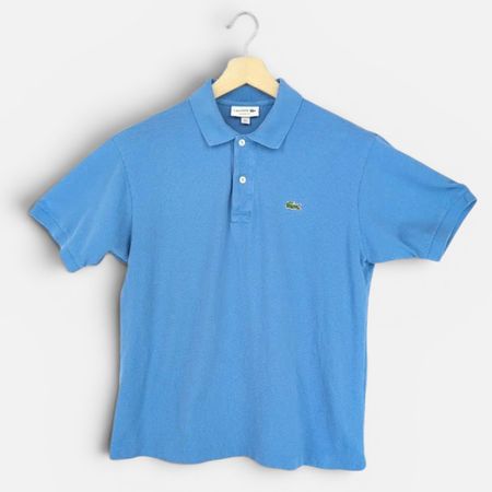 Polo Lacoste bleu ciel, taille L - Idéal pour l'été!