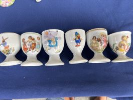 6 Eierbecher Porzellan mit Tiermotiven CHF 20