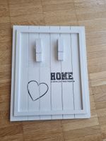 Wandbild Holz weiss Home mit Klammern 