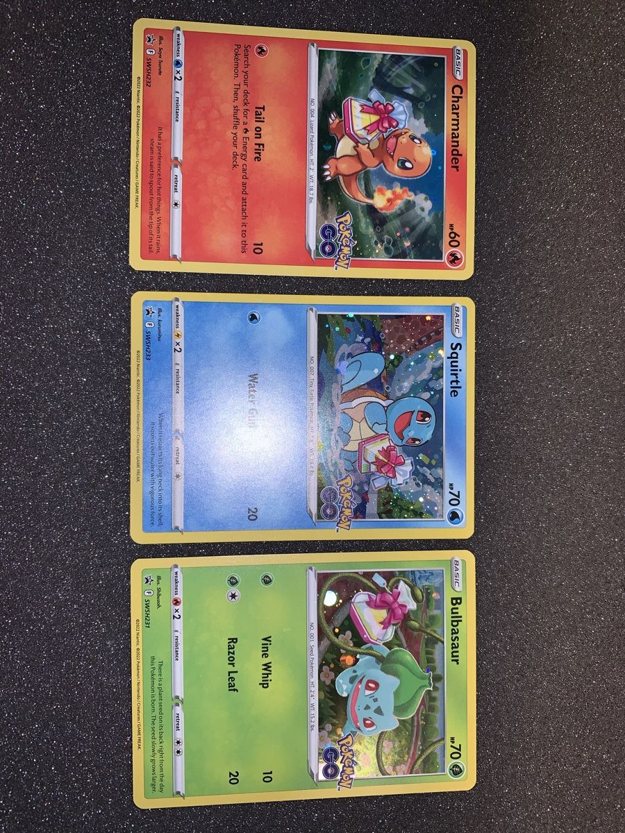 Pokémon Carte collezionabili: Charmander, Squirtle, Bulbasaur PROMO GO – Usato da Bironico venduto da ars_z6lb