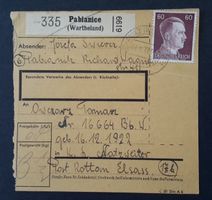 DEUTSCHES REICH PAKETKARTE SCHUTZHÄFTLING KZ NATZWEILER
