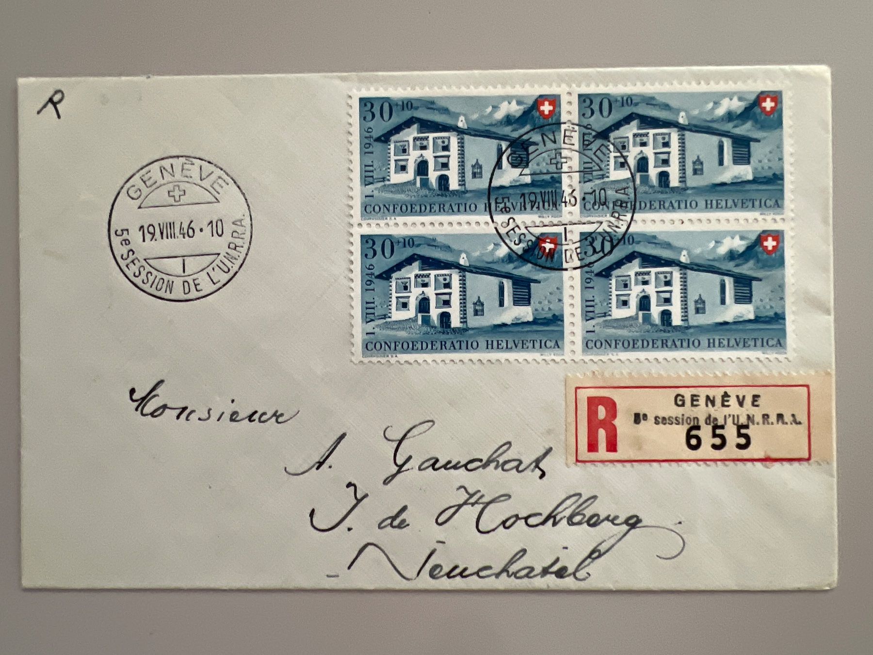 Tutti i francobolli: 1946 PP B33 4er Block auf Einges-Brief – Usato da Buchrain venduto da wmm