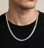 Collana Unisex in argento a maglia piatta acciaio inox