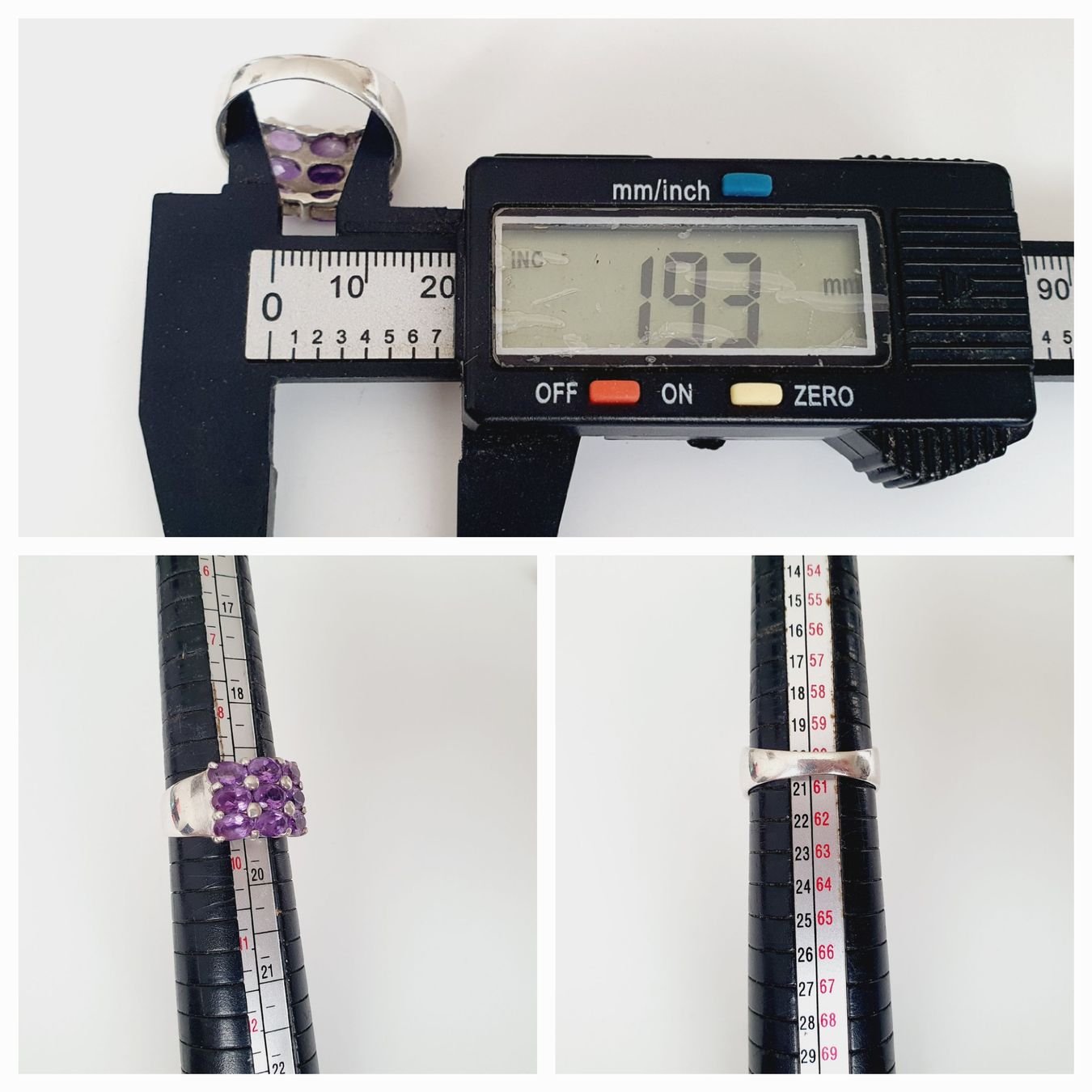 Anelli: Ring mit Amethysten in Silber 925, Gr 19,3 mm – Usato da Kreuzlingen venduto da Wunderkiste123 9