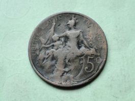 5 Centimes 1898 France République Daniel Dupuis