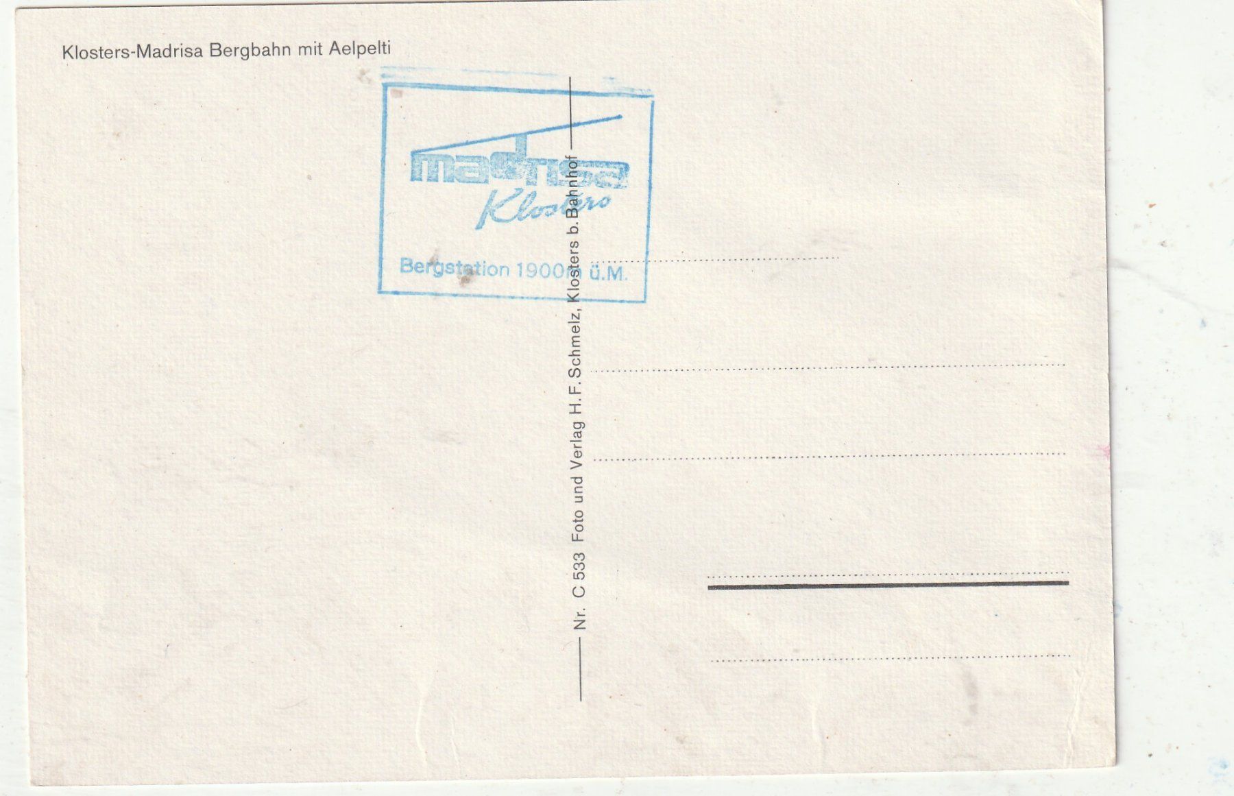 Cartoline postali: Gondelbahnen Klosters – Usato da Lumbrein venduto da made02 1