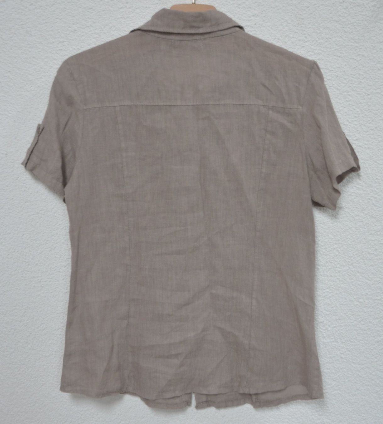 Camicette: braune Kurzarm Damen Leinen Bluse / Hemd – Usato da Niederhasli venduto da littledrop 2