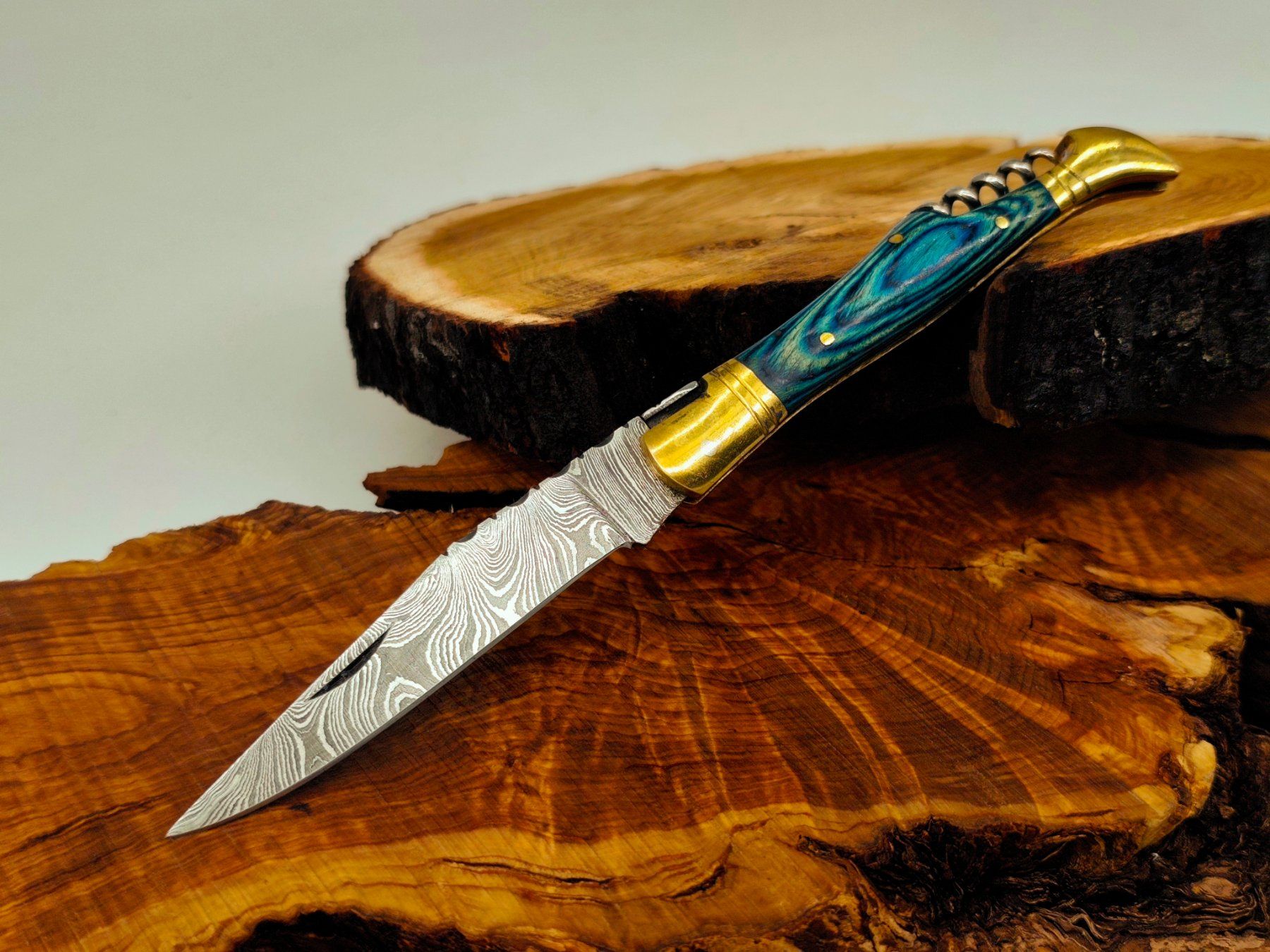 Accessori: Laguiole Damast Messer Klappmesser echtes Damastmesser – Nuovo e nell'imballaggio originale da Arlesheim venduto da Premius_1 1