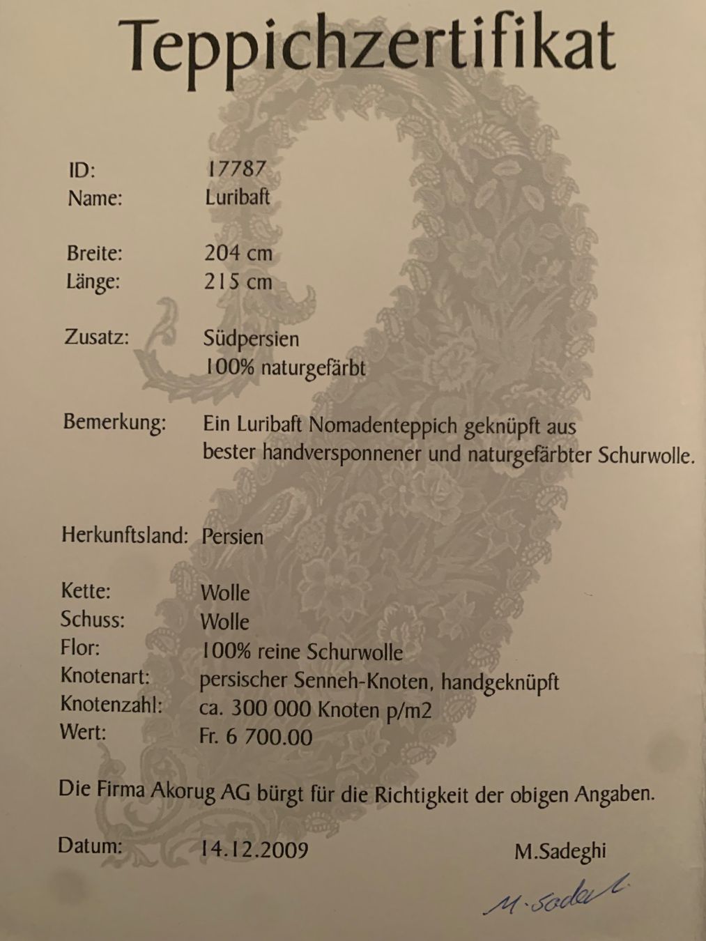 Tappeti: Perserteppich/Nomadenteppich – Usato da Rüschlikon venduto da Jomoth 1