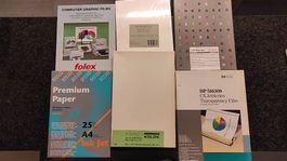 Grosses Set Spezialfolien & Fotopapier (Folex, Canon PIXMA,
