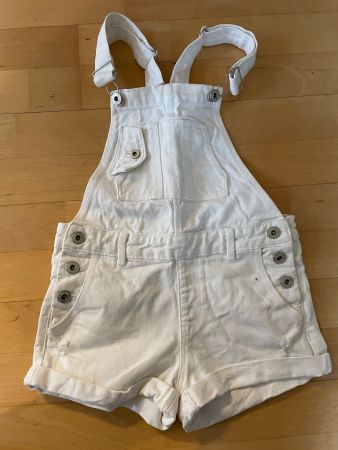 Weisse Zara Kids Latzhose Jeansstoff Shorts