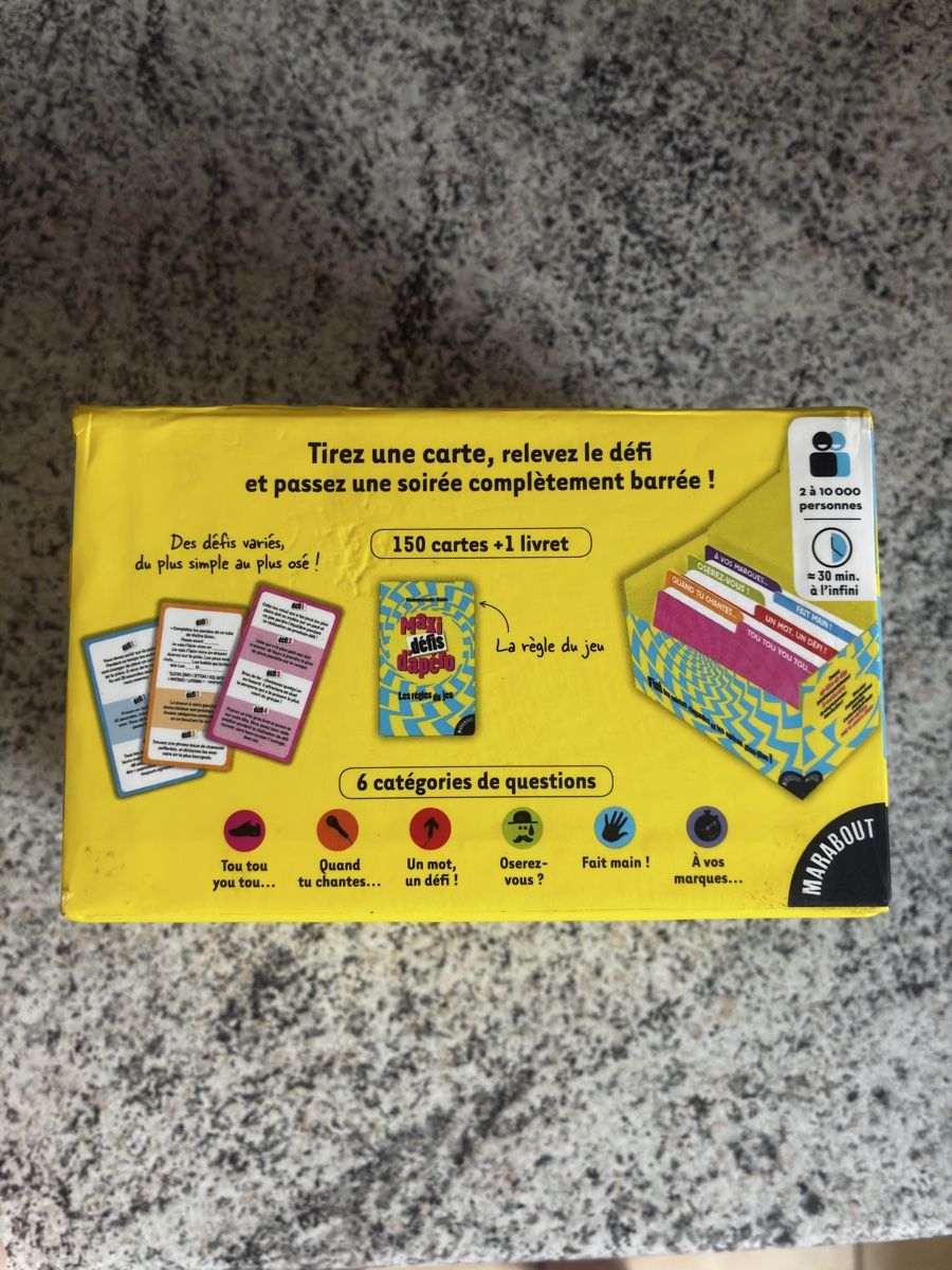 Jeux: Jeu de cartes Maxi défis d'apéro Marabout – Neuf (Voir description) à Peseux par fio_n9qk 1