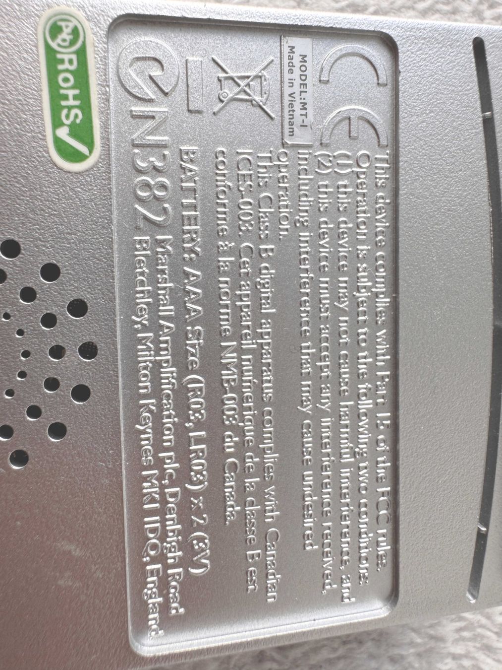 Marshall Strumenti musicali: Marshall Gitarren-& Bass Tuner MT-1 – Usato da Zürich venduto da Malco0 3