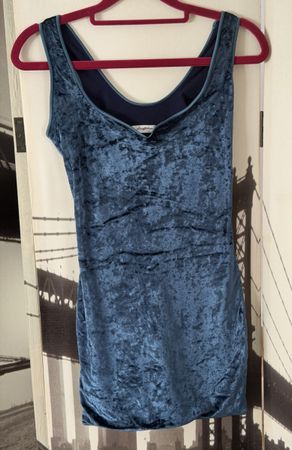 Mini abito in velluto blu "Plume Ethérée" taglia S 47