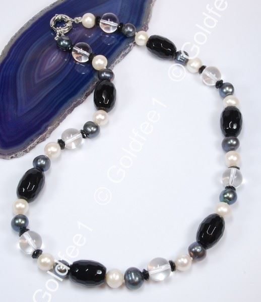 Catenine: Achat Kette (Onyx) ca. 48cm – Nuovo e nell'imballaggio originale da Oberglatt ZH venduto da Goldfee1 2