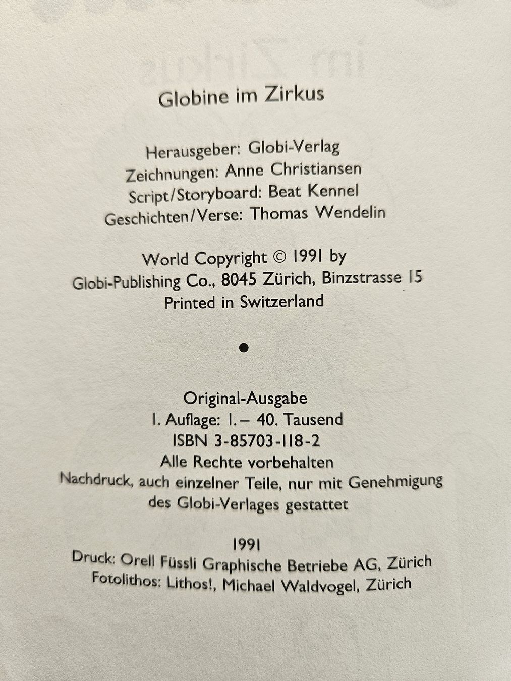 Libri: Globine im Zirkus – Usato da Kreuzlingen venduto da chr_pfn9 1