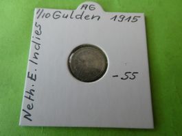 NIederländisch-Ostindien 1915, 1/10 Gulden - Silber