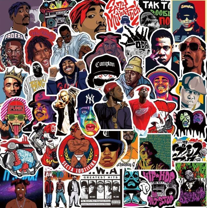 Rap HipHop 2Pac Jay-Z Notorious P Diddy 50 tlg Stickerset (Neu und ...