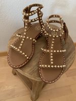 Ledersandalen Nieten braun gold Sommer Gr.38 🤩