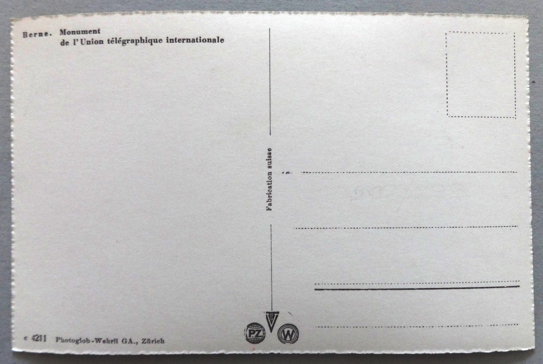 Ansichtskarten: Basel - Welttelegraphen-Denkmal – Gebraucht aus Fétigny von Billy2miny 1