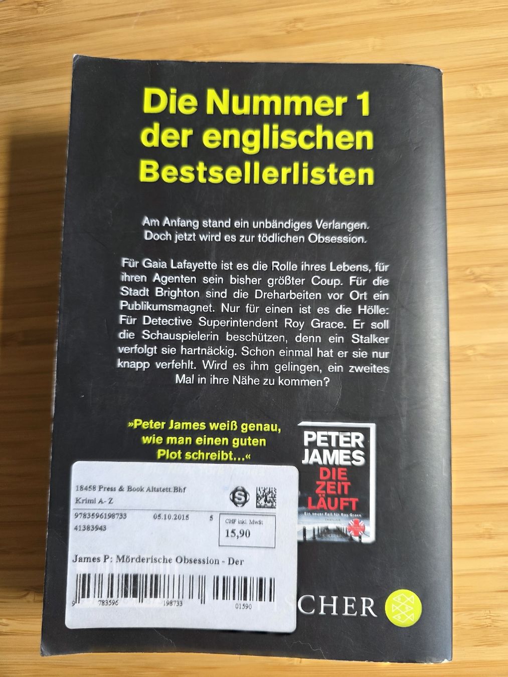 Libri: Peter James - Mörderische Obsession  – Usato da Adlikon venduto da Clara28 1