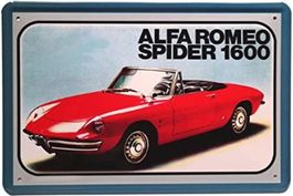 Blechschild-ALFA ROMEO SPIDER 1600-ROT