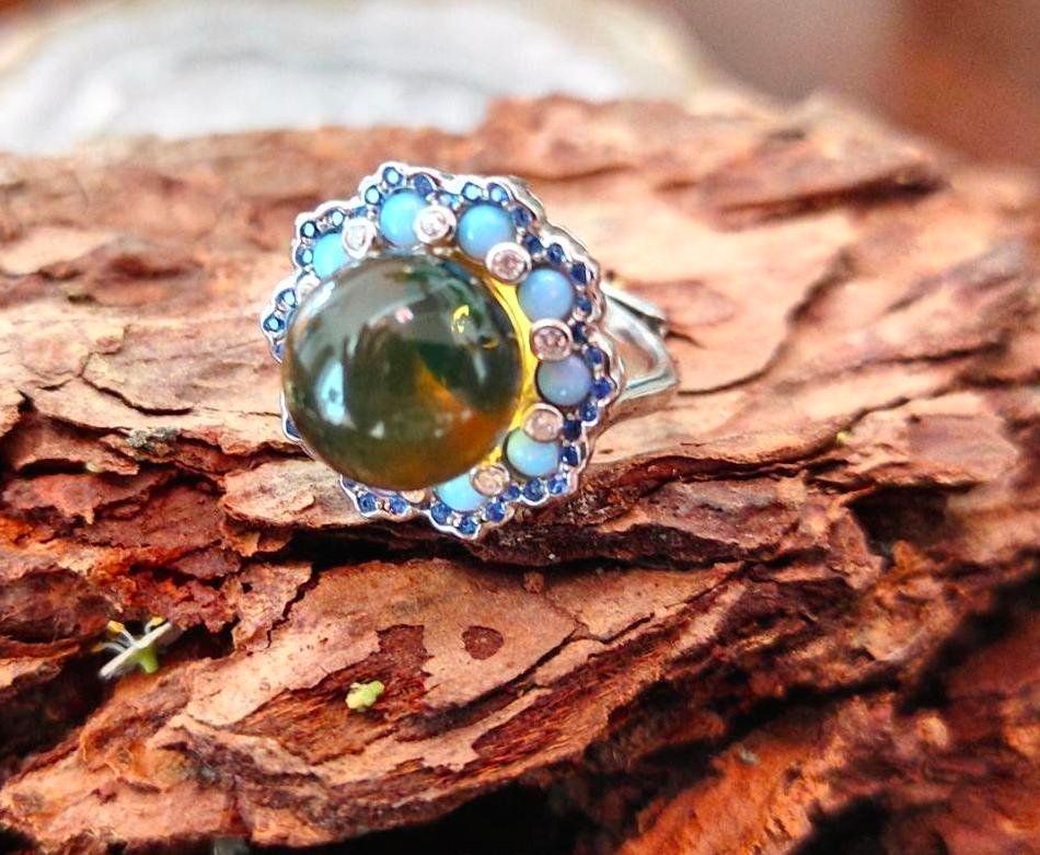 Ringe: ST.S.925° BLAUERBERBERNST\CHALZEDON\TOPAS RING,MP, UMSTELLB – Gebraucht aus Weiningen ZH von actera
