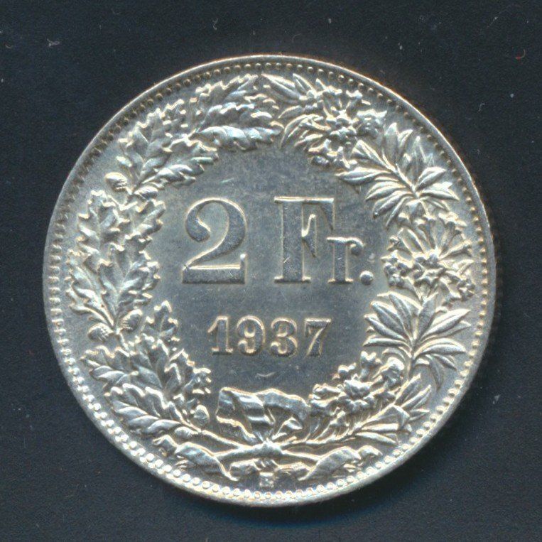Tutti le monete: 2 Fr. 1937 unz – Usato da Roggwil BE venduto da Stampdealer3