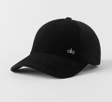 ALO YOGA Velvet Off-Duty Cap Samt schwarz NEU NP 97.-