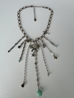 Danish Brand Pilgrim necklace silver-tone, blue crystals