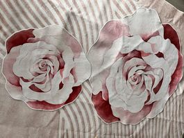 Rosen Teppich Set, Durchmesser 130 und 80 cm