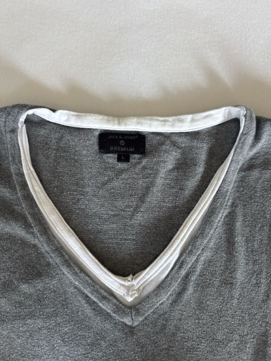 Jack & Jones Maglioni & Felpe: Jack & Jones Pullover V-Ausschnitt Grau Baumwolle – Usato da Cham venduto da matap1 1