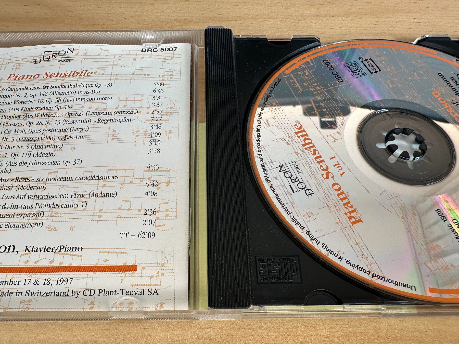 CD: Piano Sensibile, Vol. 1, Boris Mersson – Usato da Rikon im Tösstal venduto da Alpenmutz 2