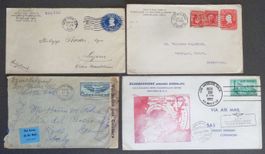 USA: 4 pièces postales des années 1906 à 1952