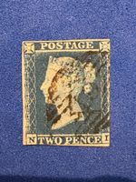 Timbre Grande-Bretagne 2 Pence Victoria bleu