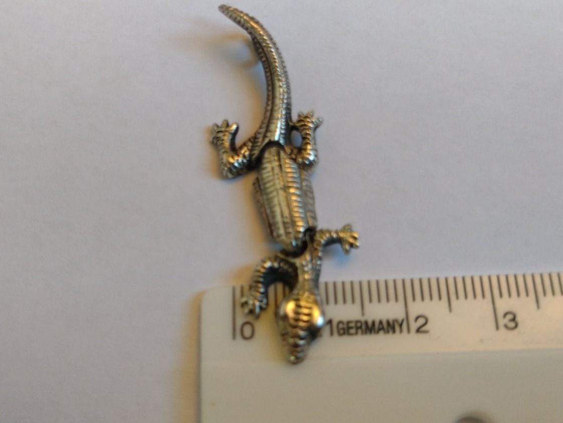 Ciondoli: Silber Gekko Eidechse Anhänger, 925 Sterling Fein Silber – Usato da Baden venduto da TellsKuchenhaus 5