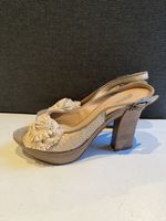 Pura Lopez summer sandals, raffia flower, size 40