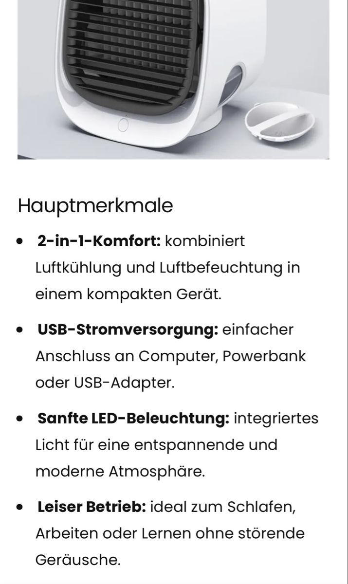 Climatiseurs: Air Cooler klein neu, originalverpackt – Neuf avec emballage d'origine à Füllinsdorf par Nanna22 1