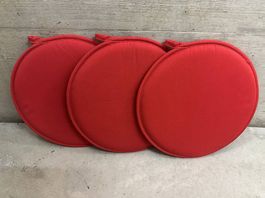 3x Chair cushions red round Ikea CILLA ❤️ Stuhlkissen rot