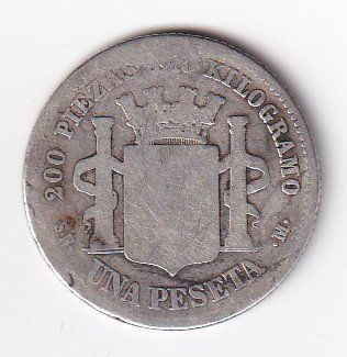 Tutti le monete: Spanien 1 peseta 1869 – Usato da Neuchâtel venduto da karlpierrino 1