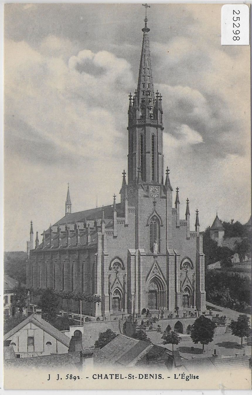 Ansichtskarten: Chatel-St-Denis - L'Eglise – Antik aus Ettingen von Kartenplanet