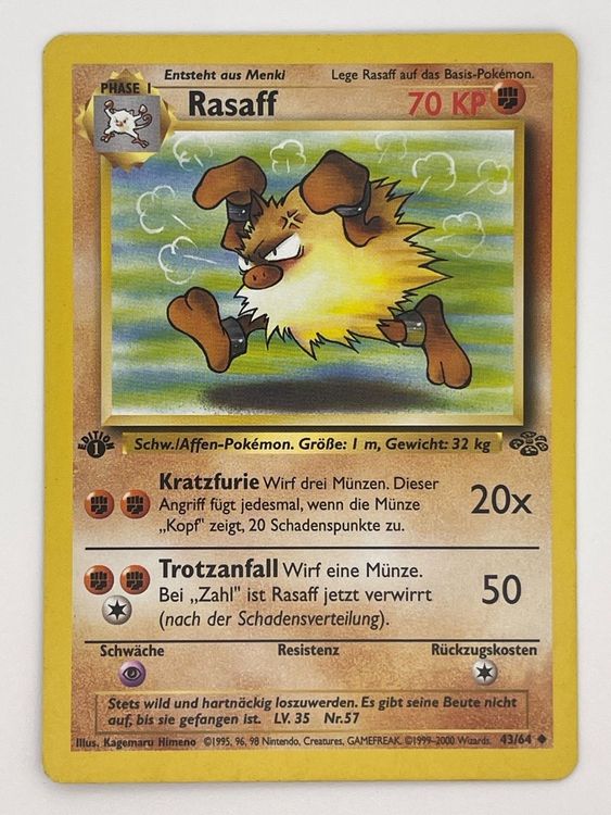 Rasaff 43/64 Pokémon Jungle 1.Edition (Neu (gemäss Beschreibung)) in ...