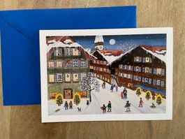Schöne Karte mit Umschlag Weihnachten Neujahr Winter
