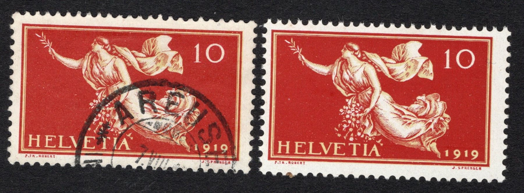 Tutti i francobolli: 77b  CH 1919 Paix /**/gest – Usato da Breganzona venduto da dede46