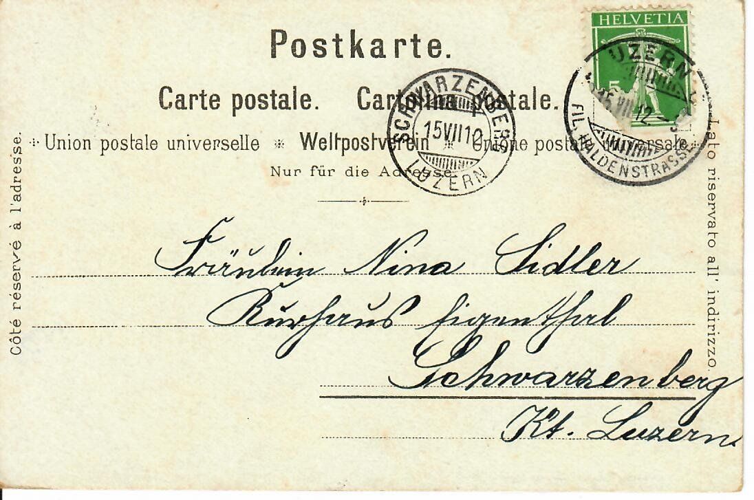 Cartoline postali: Gersau  1912 – Usato da Hochdorf venduto da Ziegel-16 1