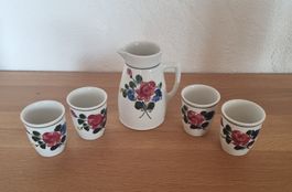 Lilienporzellan Karaffe mit 4 Bechern