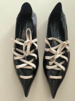 Zara schwarze flache Schnürschuhe EU 39 Neu!