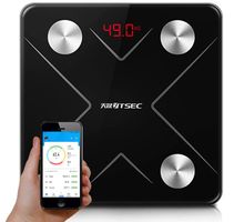 Analytische Bluetooth-Personenwaage, Glas, LCD